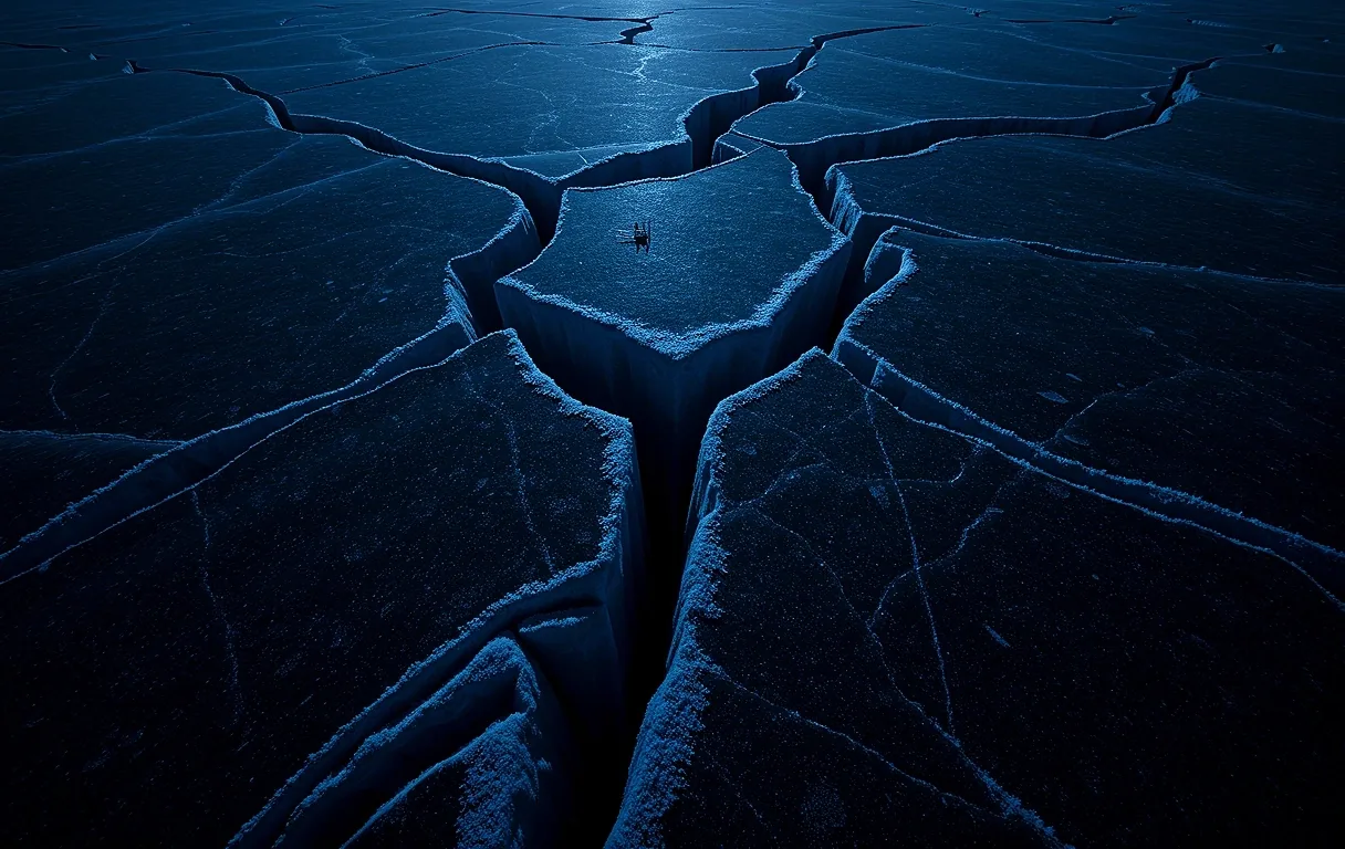Abstract sea ice fracture
